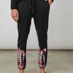 Rails Kingston Skeleton Tie-Dyed Sweatpants M Black Pink Cozycore Snow Days